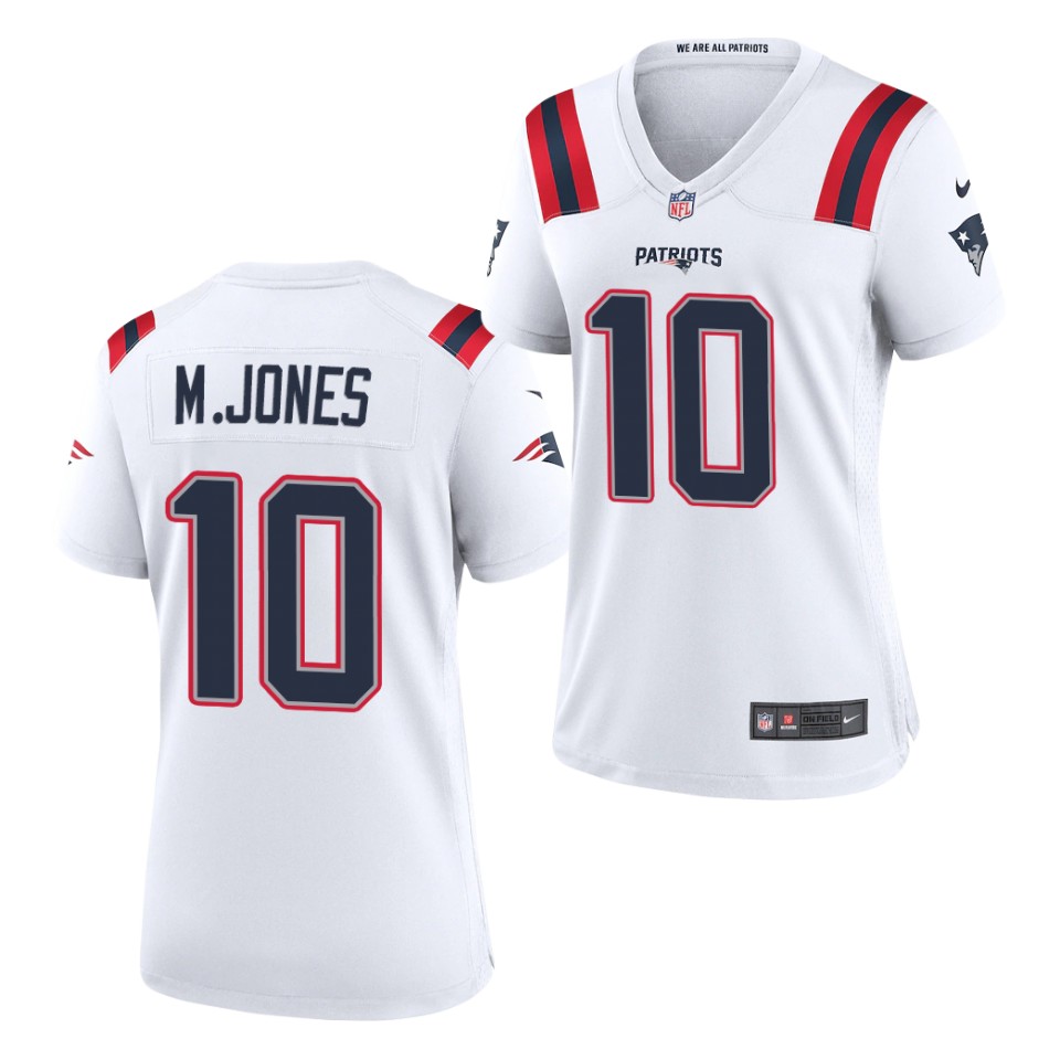 Womens New England Patriots #10 Mac Jones White Nike Legend Player Limited Jersey