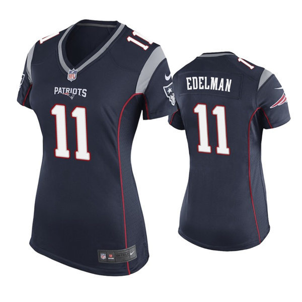 Womens New England Patriots #11 Julian Edelman Nike Navy Retro Limited Jersey