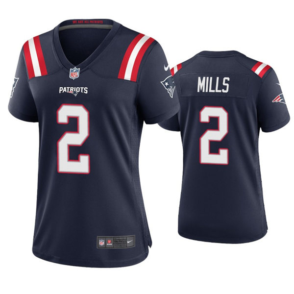 Womens New England Patriots #2 Jalen Mills Nike Navy Limited Jersey