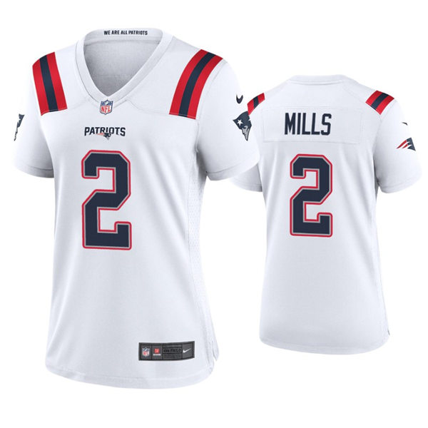 Womens New England Patriots #2 Jalen Mills Nike White Limited Jersey