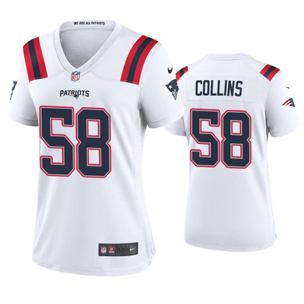Womens New England Patriots #58 Jamie Collins Nike White Limited Jersey