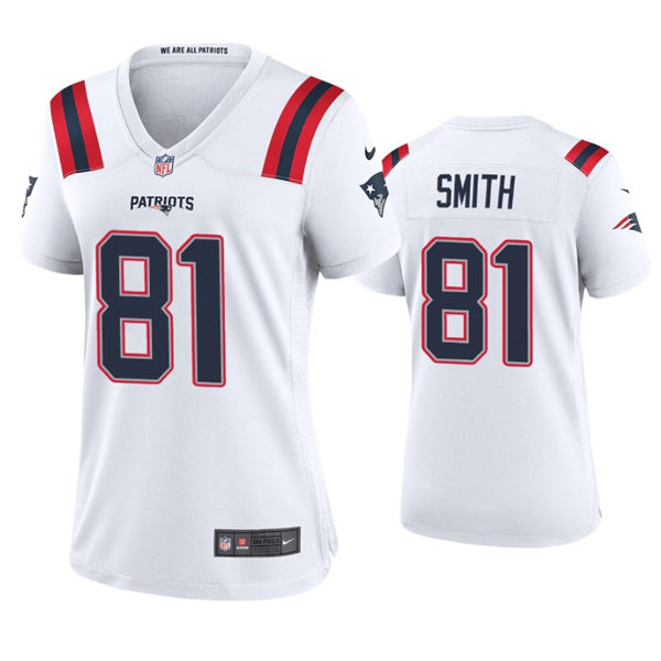 Womens New England Patriots #81 Jonnu Smith Nike White Limited Jersey
