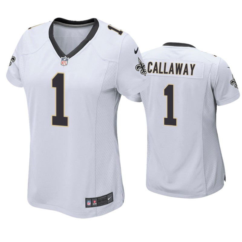 Womens New Orleans Saints #1 Marquez Callaway Nike White Limited Jersey