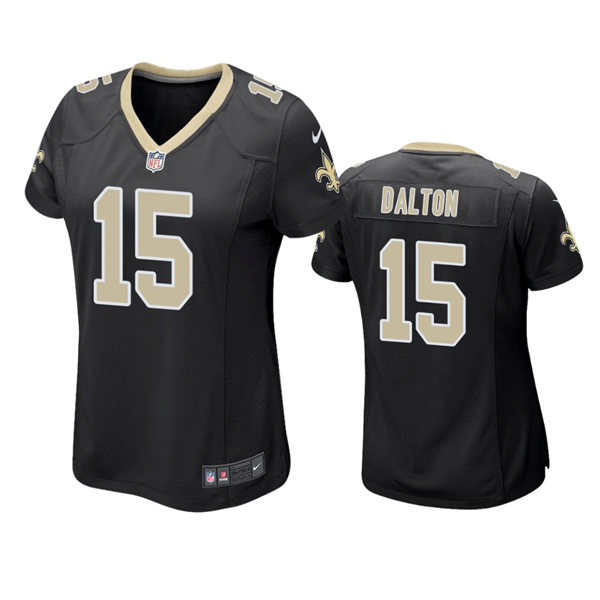 Womens New Orleans Saints #15 Andy Dalton Nike Black Limited Jersey