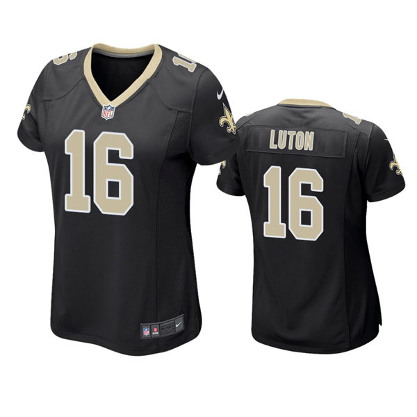 Womens New Orleans Saints #16 Jake Luton Nike Black Limited Jersey