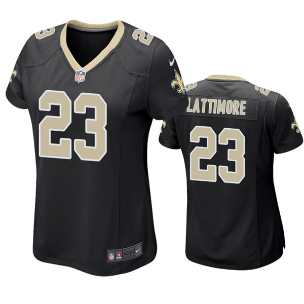 Womens New Orleans Saints #23 Marshon Lattimore Nike Black Limited Jersey