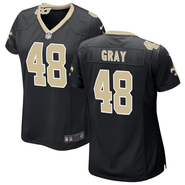 Womens New Orleans Saints #48 J.T. Gray Nike Black Limited Jersey