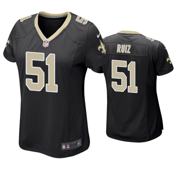 Womens New Orleans Saints #51 Cesar Ruiz Nike Black Limited Jersey