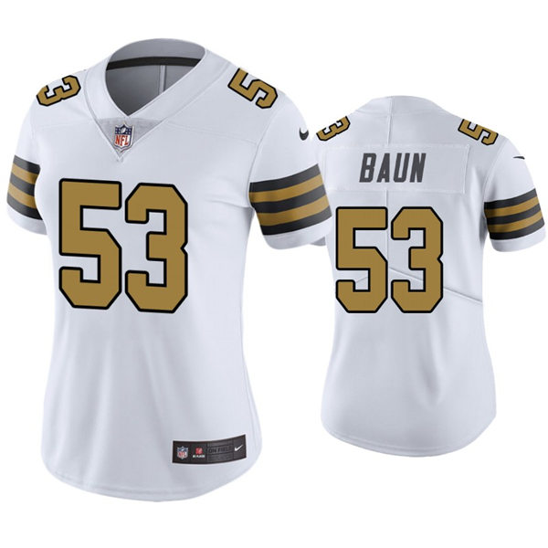 Womens New Orleans Saints #53 Zack Baun Nike White Color Rush Jersey