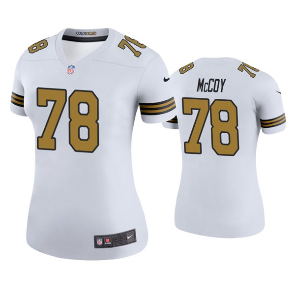 Womens New Orleans Saints #78 Erik McCoy Nike White Color Rush Jersey