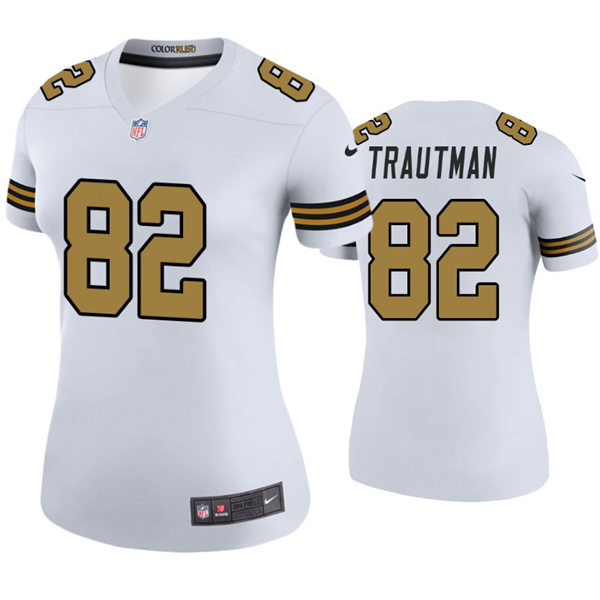 Womens New Orleans Saints #82 Adam Trautman Nike White Color Rush Jersey