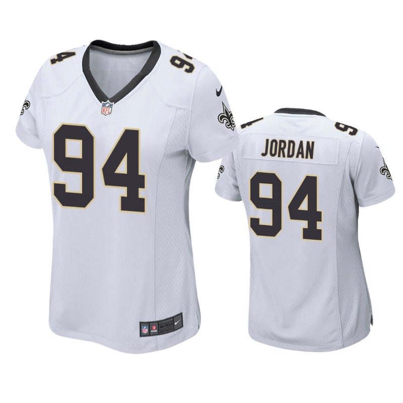 Womens New Orleans Saints #94 Cameron Jordan Nike White Limited Jersey