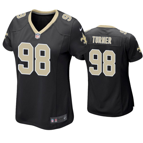 Womens New Orleans Saints #98 Payton Turner Nike Black Limited Jersey