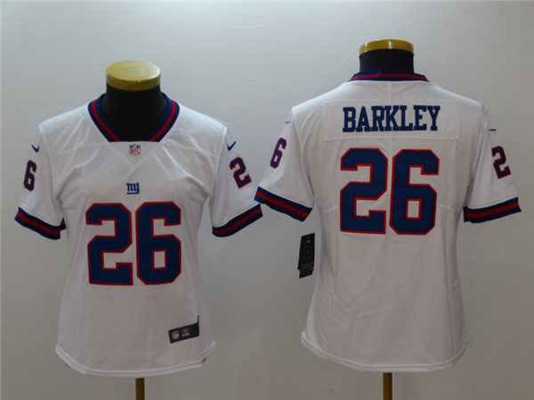 Womens New York Giants #26 Saquon Barkley Nike White Color Rush Limited Player Jersey