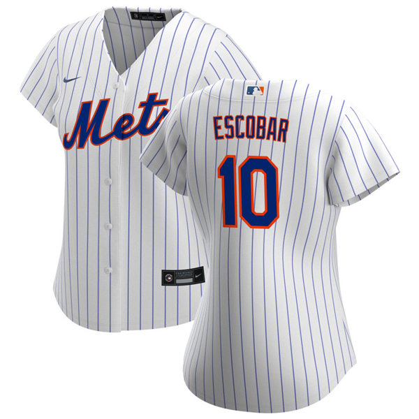 Womens New York Mets #10 Eduardo Escobar Nike White Pinstripe Home Jersey