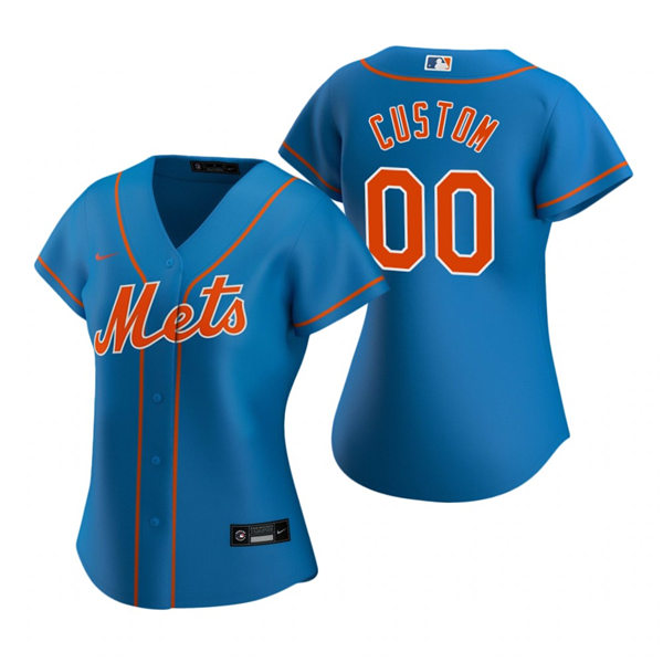 Womens New York Mets Custom Edwin Diaz Brandon Nimmo Dominic Smith Nike Royal Orange Alternate Jersey