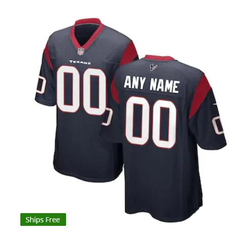 Womens Nike Houston Texans Customized Nike Navy Vapor Limited Jersey