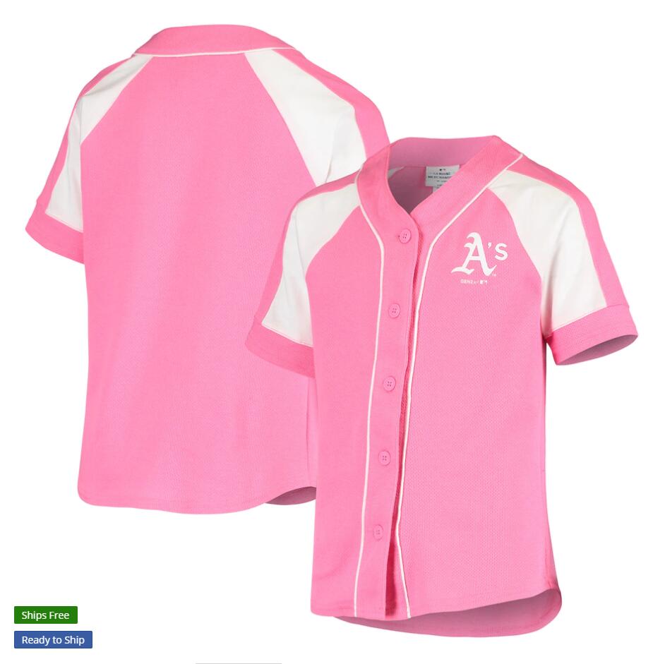 Womens Oakland Athletics Custom Matt Olson Matt Chapman Rickey Henderson Reggie Jackson Nike Pink Team Spirit Fashion Jersey