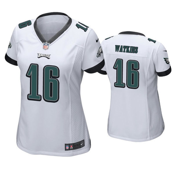 Womens Philadelphia Eagles #16 Quez Watkins Nike White Limited Jersey