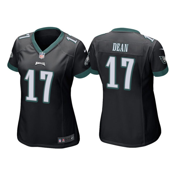 Womens Philadelphia Eagles #17 Nakobe Dean Nike Black Limited Jersey