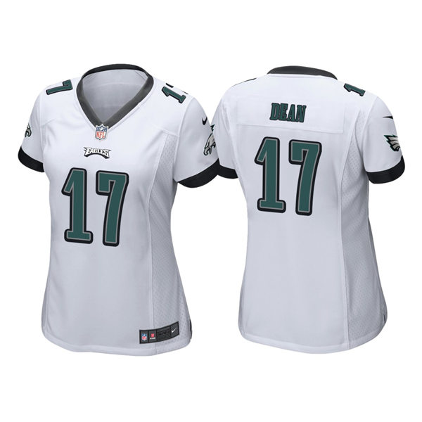 Womens Philadelphia Eagles #17 Nakobe Dean Nike White Limited Jersey