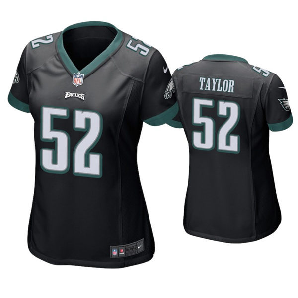 Womens Philadelphia Eagles #52 Davion Taylor Nike Black Limited Jersey