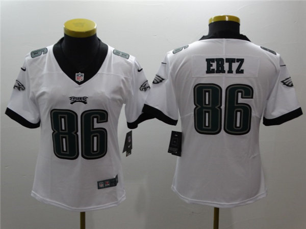 Womens Philadelphia Eagles #86 Zach Ertz Nike White Limited Jersey