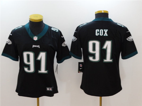 Womens Philadelphia Eagles #91 Fletcher Cox Nike Black Limited Jersey