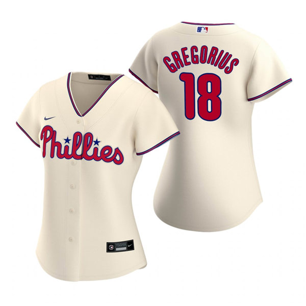 Womens Philadelphia Phillies #18 Didi Gregorius Nike Cream Alternate Jersey