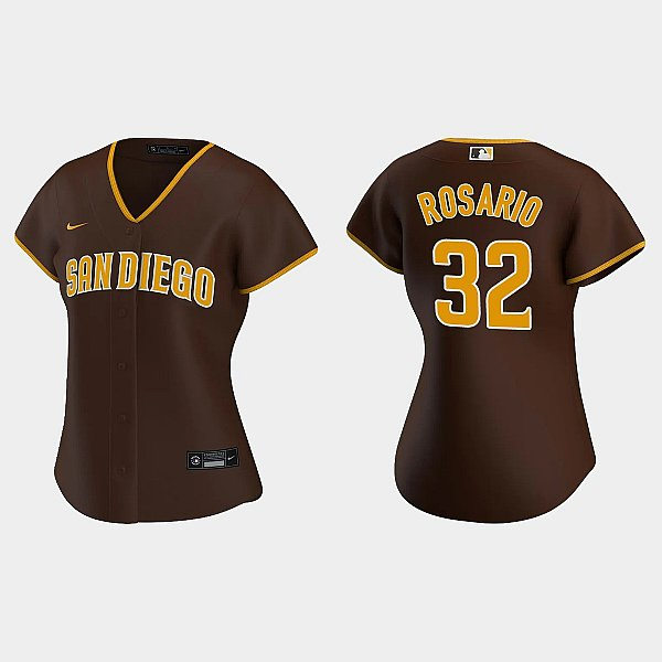 Womens San Diego Padres #32 Eguy Rosario Brown Road Jersey