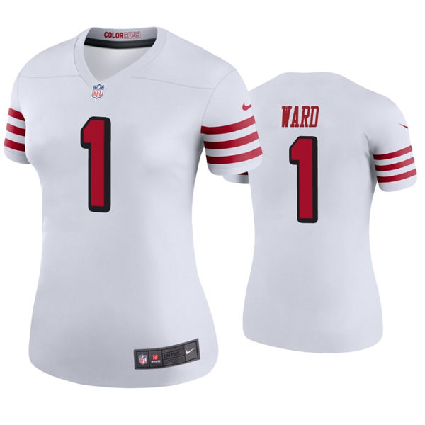 Womens San Francisco 49ers #1 Jimmie Ward Nike White Retro 1994 75th Anniversary Throwback Classic Limited Jersey