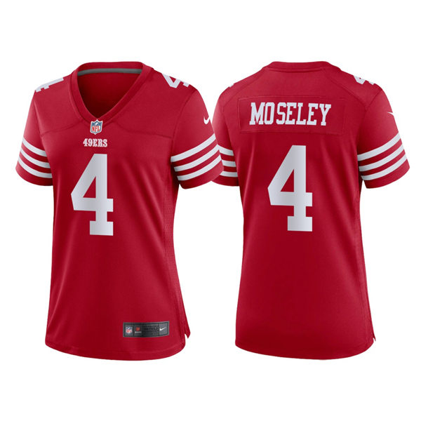 Womens San Francisco 49ers #4 Emmanuel Moseley Nike Scarlet Alternate Throwback Classic Jersey