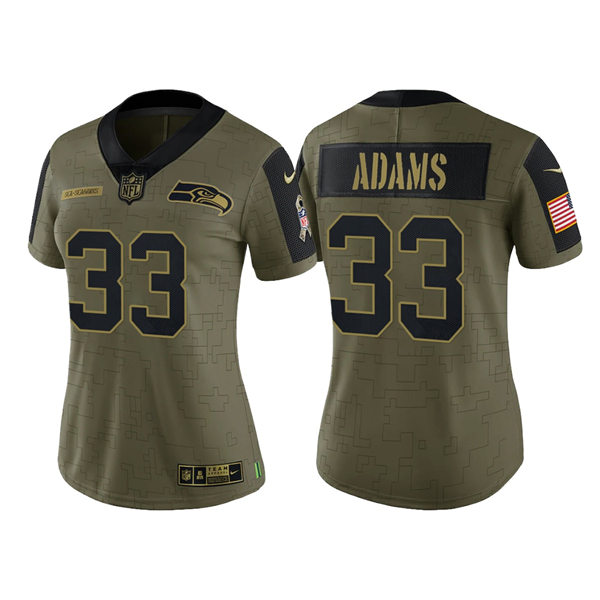 Womens Seattle Seahawks #33 Jamal Adams Nike Olive 2021 Salute To Service Limited Jersey
