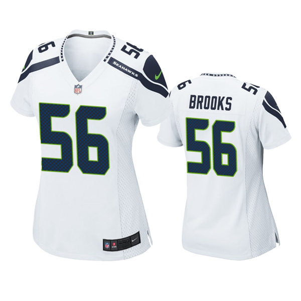 Womens Seattle Seahawks #56 Jordyn Brooks Nike White Vapor Limited Jersey