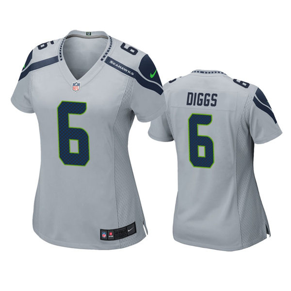 Womens Seattle Seahawks #6 Quandre Diggs Nike Gray Alternate Limited Jersey