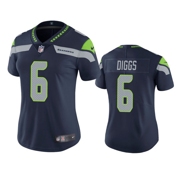 Womens Seattle Seahawks #6 Quandre Diggs Nike Navy Team Color Limited Jersey
