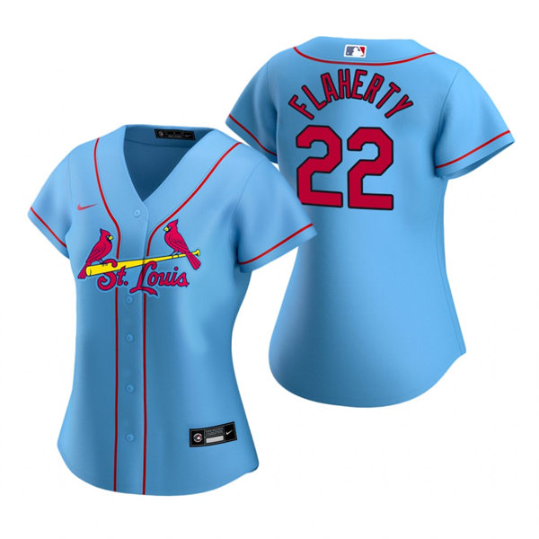 Womens St. Louis Cardinals #22 Jack Flaherty Nike Light Blue Alternate CoolBase Jersey
