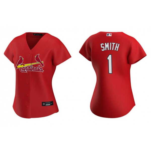 Womens St. Louis Cardinals Retired Player #1 Ozzie Smith Nike Red Alternate Cool Base Jersey