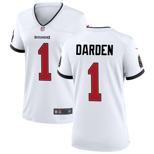 Womens Tampa Bay Buccaneers #1 Jaelon Darden Nike Road White Limited Jersey