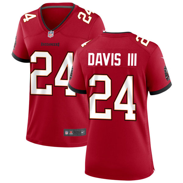 Womens Tampa Bay Buccaneers #24 Carlton Davis III Nike Home Red Limited Jersey