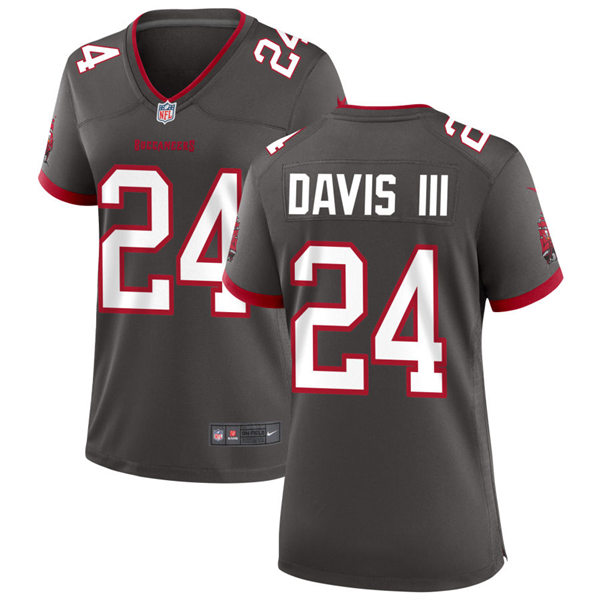 Womens Tampa Bay Buccaneers #24 Carlton Davis III Nike Pewter Alternate Limited Jersey