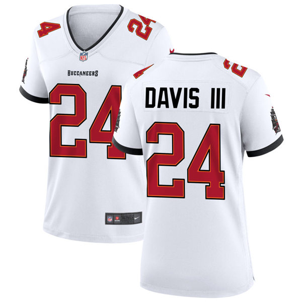 Womens Tampa Bay Buccaneers #24 Carlton Davis III Nike Road White Limited Jerse