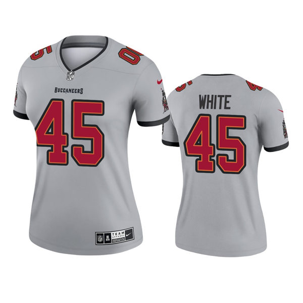 Womens Tampa Bay Buccaneers #45 Devin White Nike Gray Inverted Legend Jersey