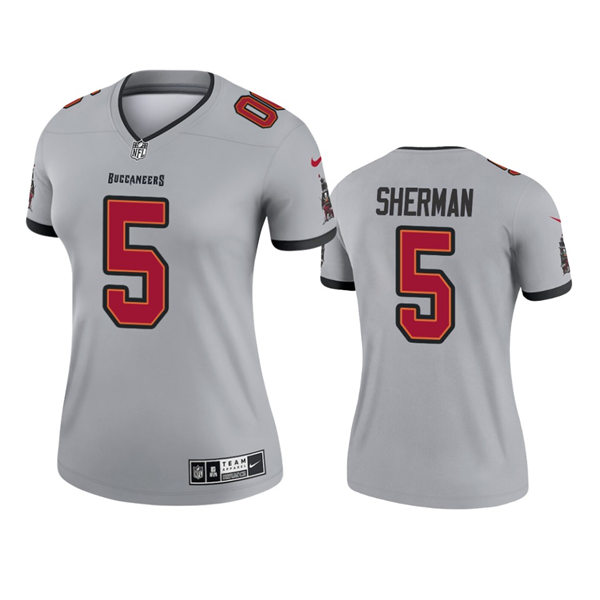 Womens Tampa Bay Buccaneers #5 Richard Sherman Nike Gray Inverted Legend Jersey