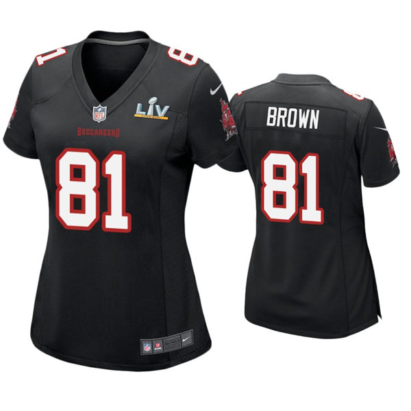 Womens Tampa Bay Buccaneers #81 Antonio Brown Nike Black Game Fashion Jersey