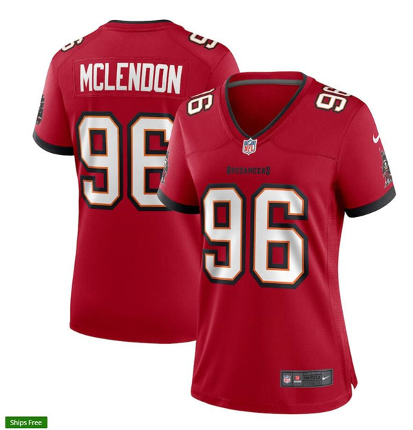 Womens Tampa Bay Buccaneers #96 Steve McLendon Nike Home Red Limited Jersey