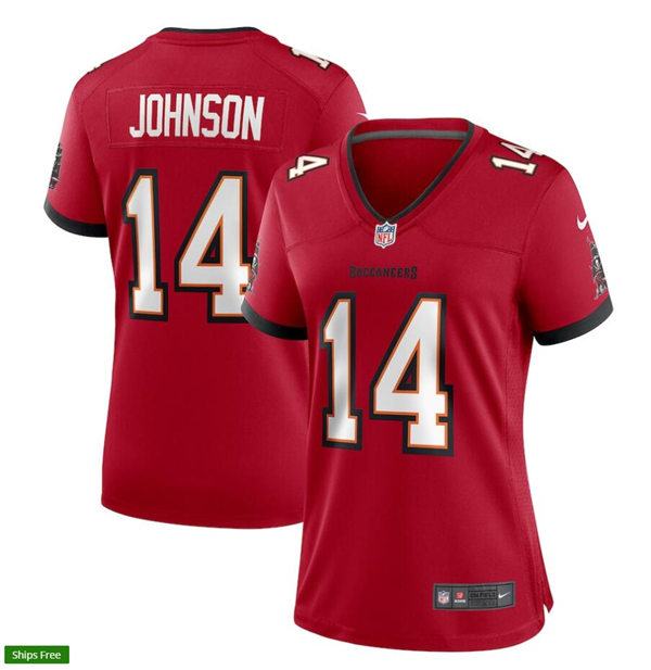 Womens Tampa Bay Buccaneers Retired Player #14 Brad Johnson Nike Home Red Limited Jersey