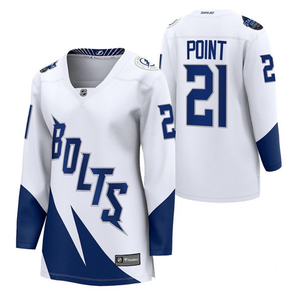 Womens Tampa Bay Lightning #21 Brayden Point Adidas White 2022 Stadium Series Jersey Stitched