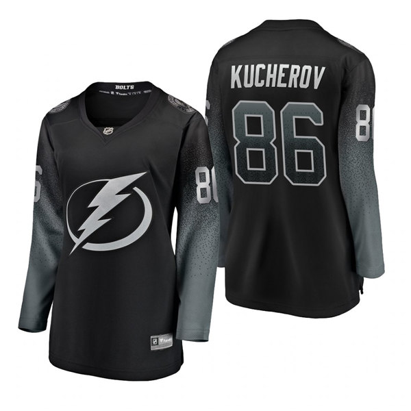 Womens Tampa Bay Lightning #86 Nikita Kucherov Adidas Black Alternate Jersey Stitched