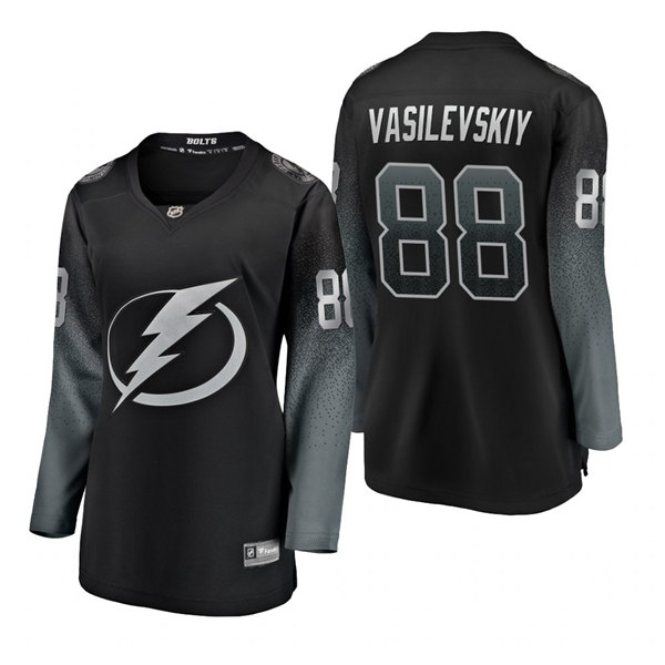 Womens Tampa Bay Lightning #88 Andrei Vasilevskiy Adidas Black Alternate Jersey Stitched